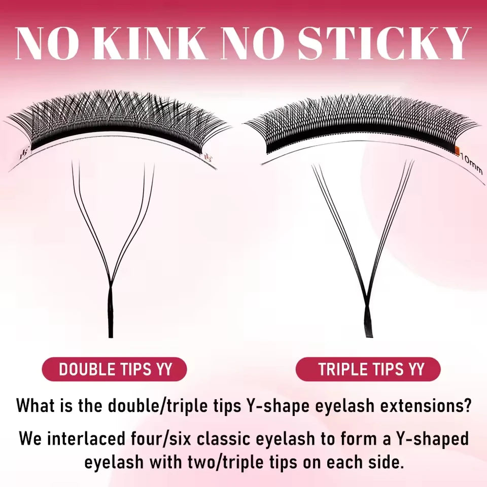 FADVAN YY/SYY Shape L/LU(M)/C/D/DD Brown Eyelashes Extension Soft Premium False Lashes Individual Makeup Black Crisscross Beauty