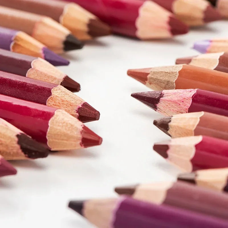 28Color Antifouling Lip Liner Professional Lipstick Pen Precise Waterproof Lip Outline Pencil Lip Makeup Lasting Eyeliner Creamy