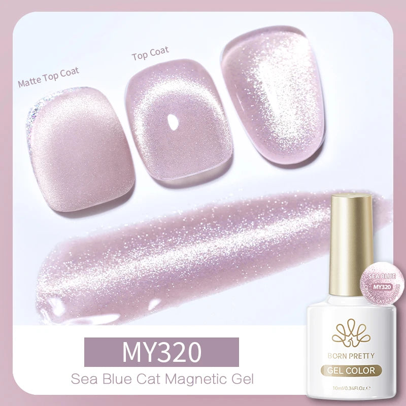 BORN PRETTY 10ml Fruit Green Purple Cat Magnetic Gel Nail Polish 2025 New Whitening Guava Grape Glass Bead Nail Varnish Supplies