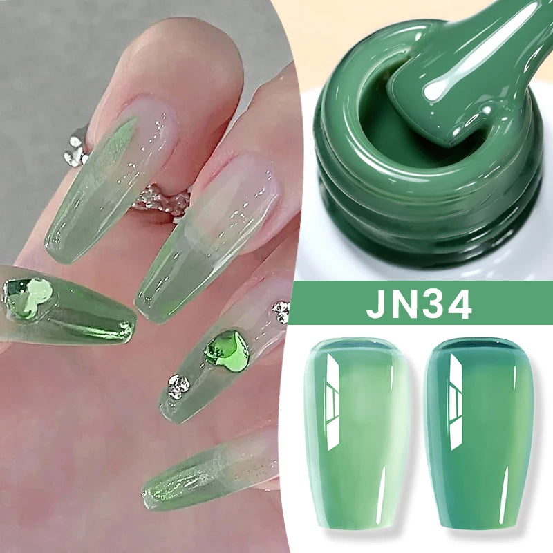 BORN PRETTY 10ml Translucent Color Gel Polish Jelly Nude Autumn Jelly Amber Semi Permanent UV Gel Nail Art Soak Off Gel Varnish