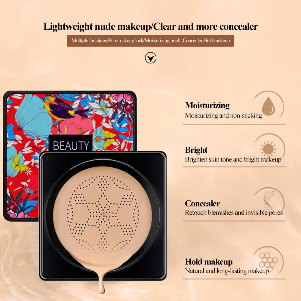 Magic Foundation Mushroom Head Air Cushion CC Cream Waterproof Brighten Foundation Cream Women Base Makeup Face Cosmetics