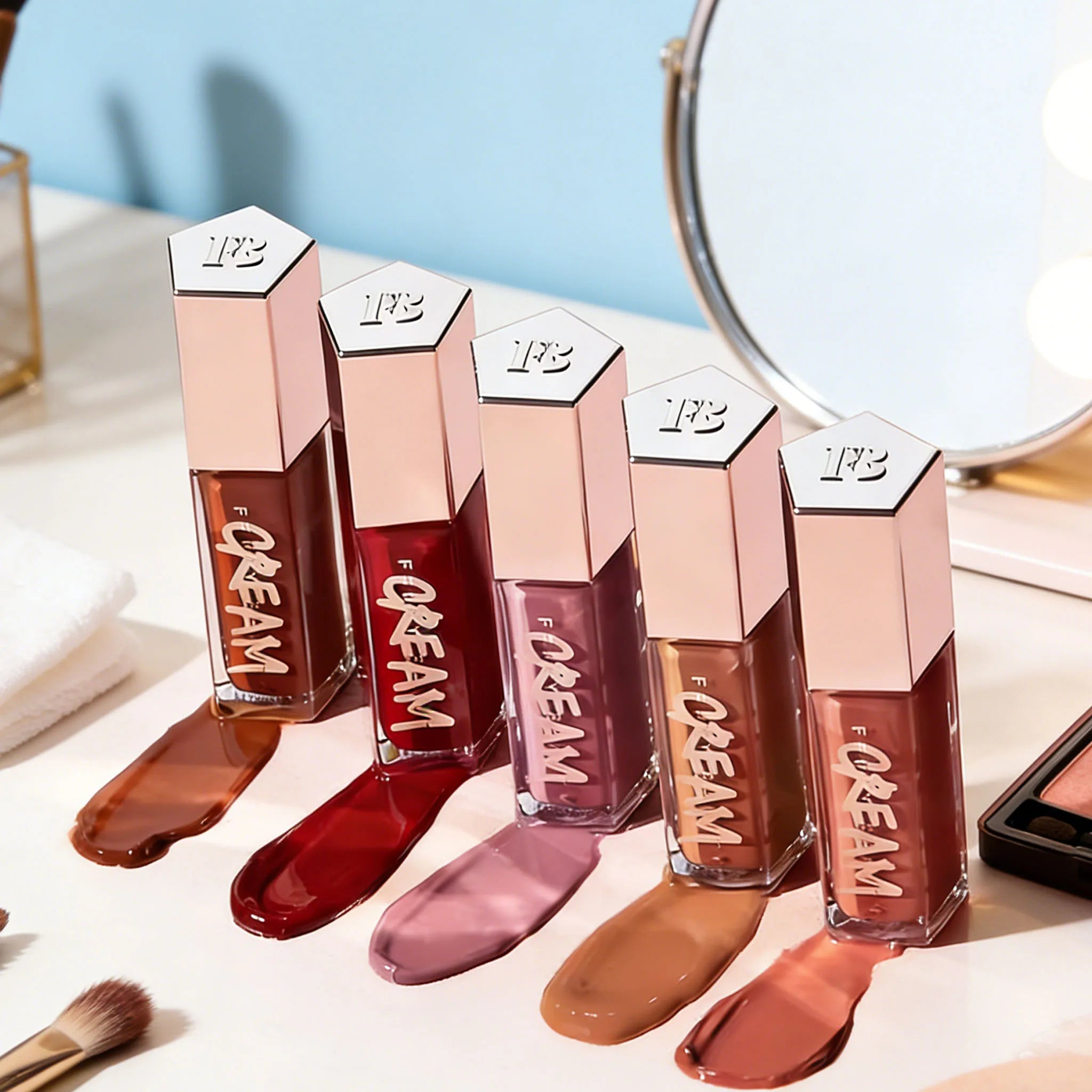 Fashion Fenty Beauty 9 Colors Lip Gloss Waterproof Liquid Lipstick Nude Pink Lips Tint Makeup Moisturizing Lip Glaze Cosmetics