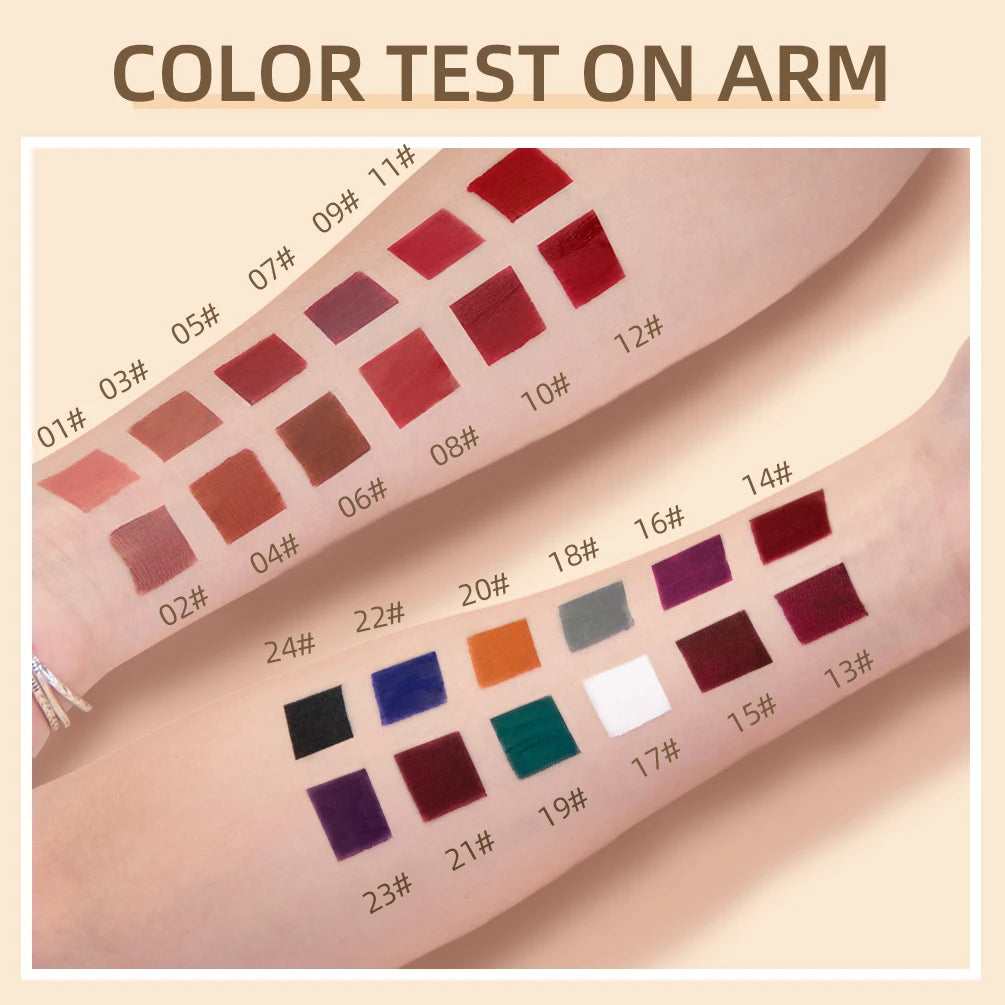 QIBEST Sexy Lipgloss Lasting Velvet Matte Lip Gloss Liquid Lipstick Makeup Women Beauty Nonstick Cup Waterproof Red Lipstick