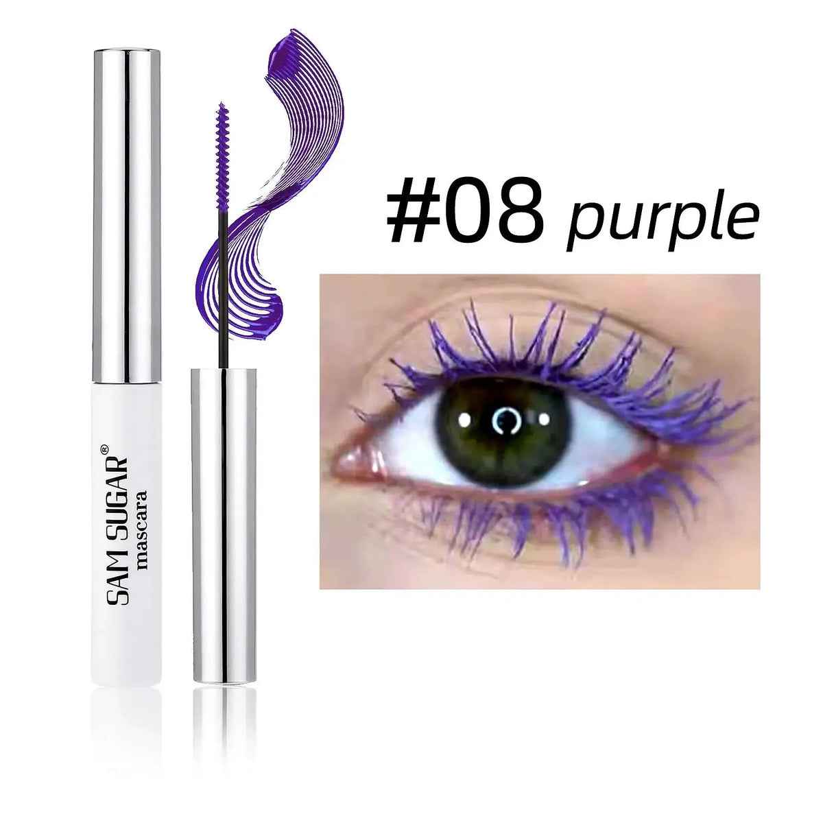 Colorful Mascara 12 Colors Waterproof Fast Dry Lasting Eyelashes Curls Extension Make-Up Emerald Green Slender Brush Ink Mascara