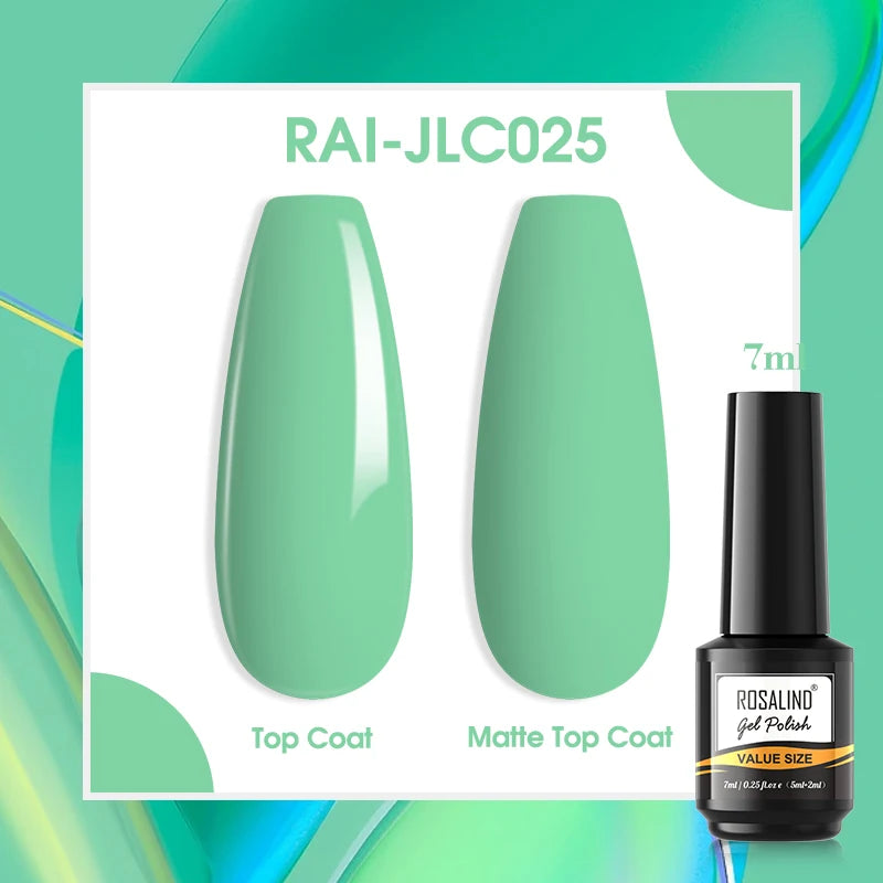 ROSALIND Gel Nail Polish Matte Base Top Coat For Soak Off Gel Polish UV LED Gel Semi Permanent Varnishes Design Nail Art