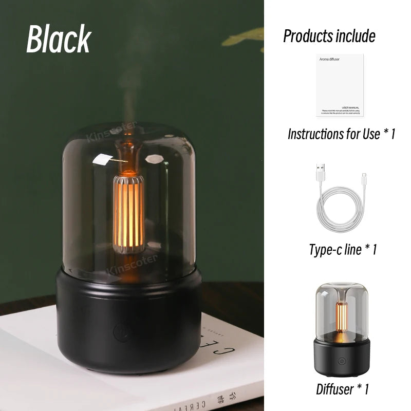 KINSCOTER Home Portable Aroma Diffuser USB Air Humidifier Essential Oil Night Light Cold Mist Maker Sprayer for Gift Bedroom