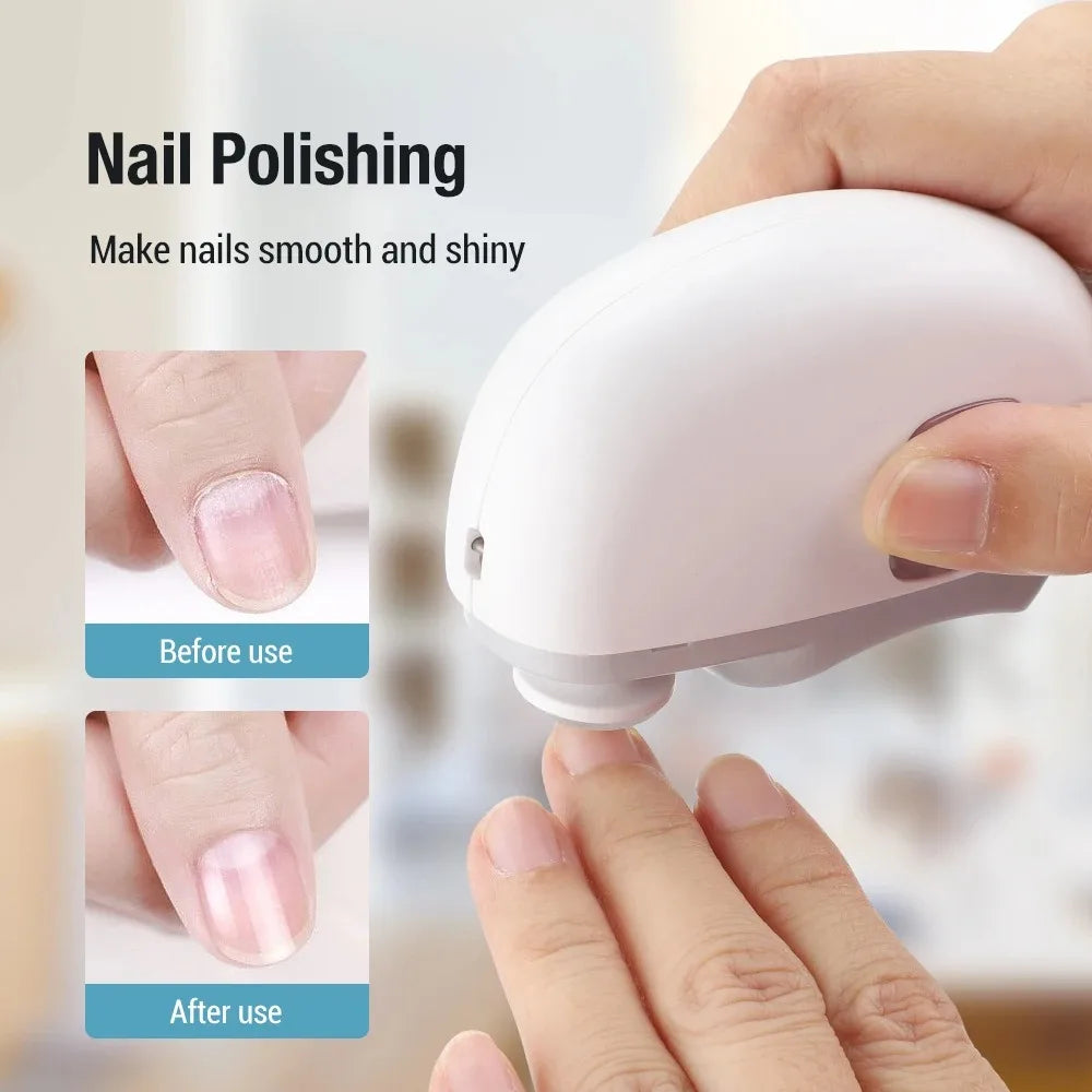 2 in 1 Electric Nail Cl2 In 1 Electric Nail Clippers Manicure Anti-Splash Nail Trimmer For Baby Finger Toe Scissors Pedicure Thick Nails Cutter Tools