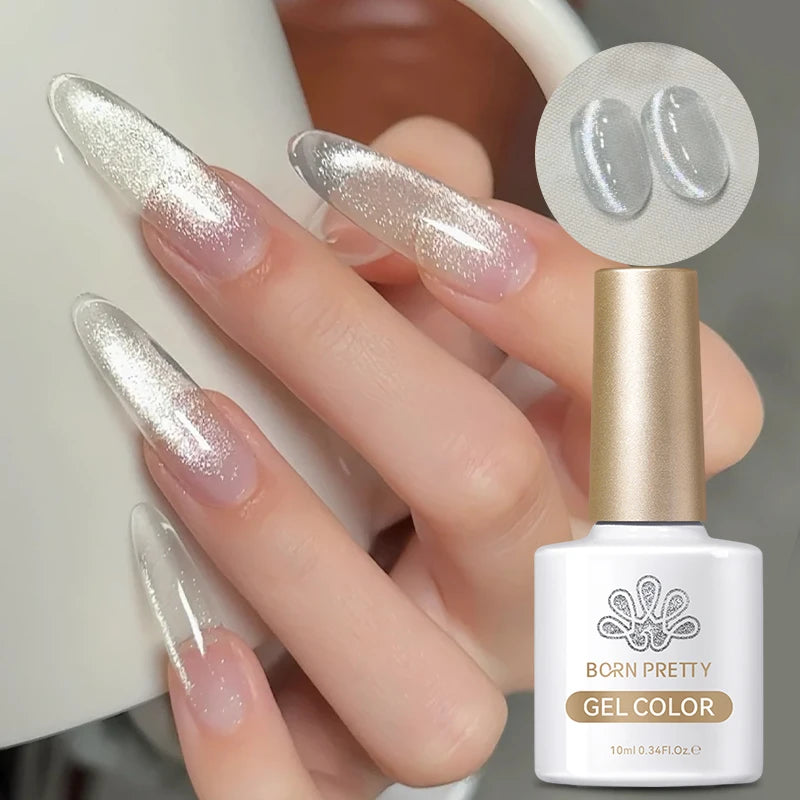 BORN PRETTY 10ml Wishing Apple Red Glass Bead Cat Magnetic Gel Ultra Shine Soak Off UV Gel Nail Art Varnish Nail Supplies