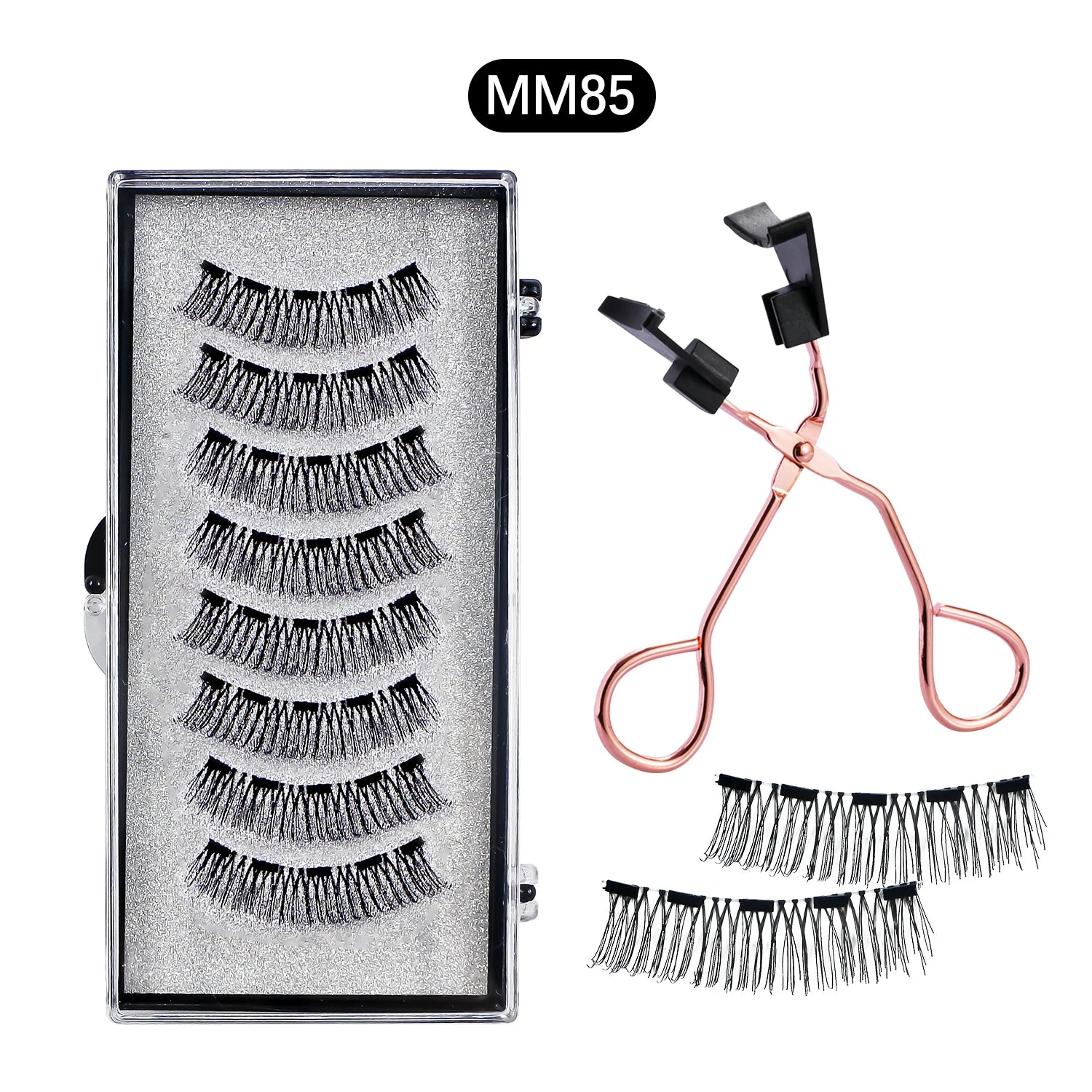 8Pcs Magnetic Eyelashes No Glue Needed Magnetic False Eyelashes with Applicator Reusable Thick Natural Effect 5 Magnets Lashes