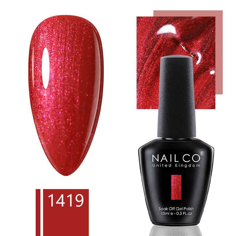 NAILCO 15ml Dark Gel Nail Polish Semi-permanent Varnish Hybrid UV Nails Art Glitter Colors Gel Polish Manicure Enamels For Nails