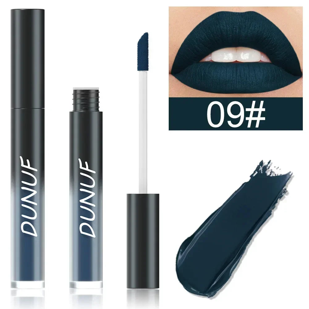 32 Color Lipstick Matte Lasting Lip Gloss Moisturizing Non-stick Cup Halloween Party Purple Blue Black Highly Pigments Lip Glaze