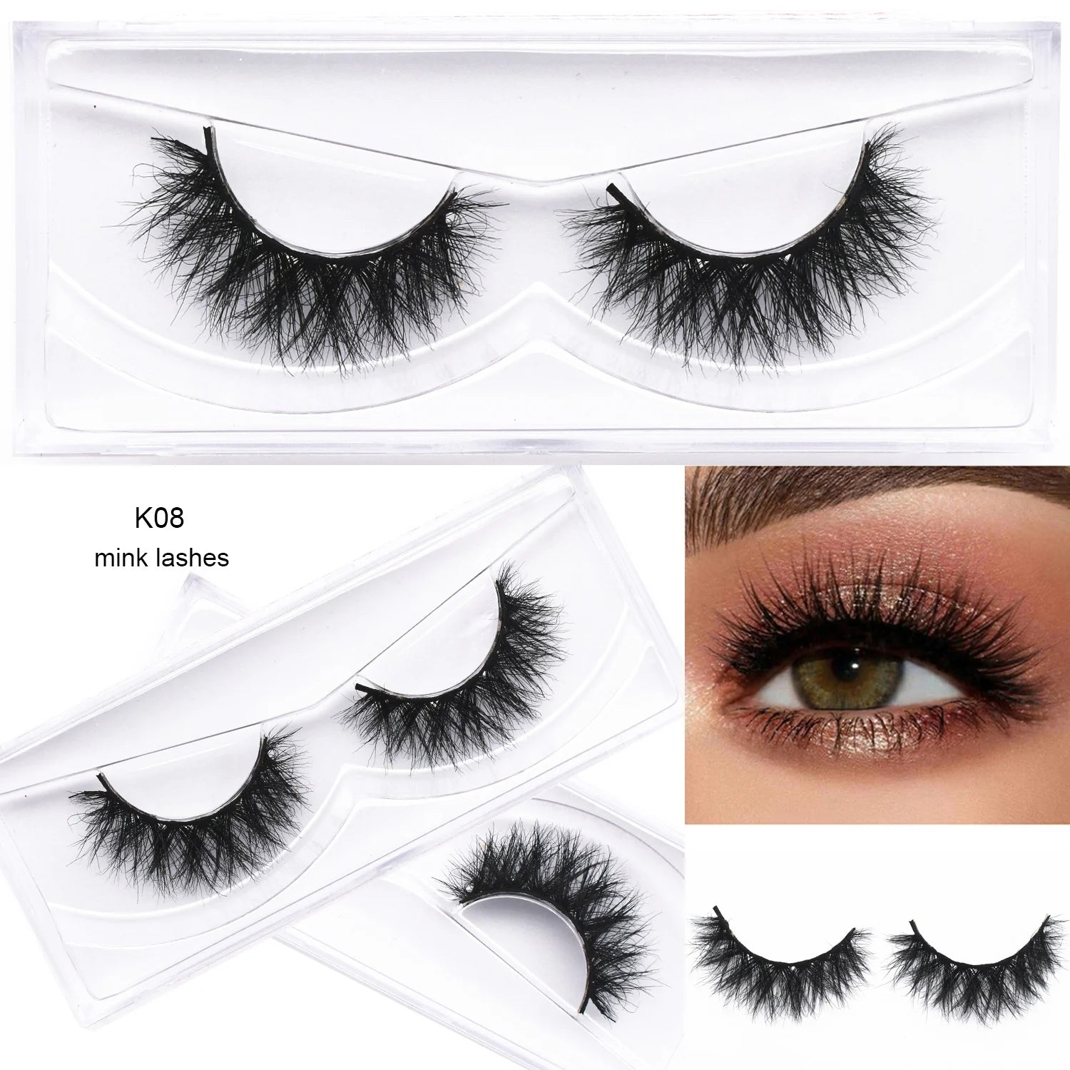 Mink Fake Eyelashes 3D Mink Lashes Natural Long False Eyelash Cruelty-free Mink Hair Fluttery False Lashes Makeup D101 Lash Gift