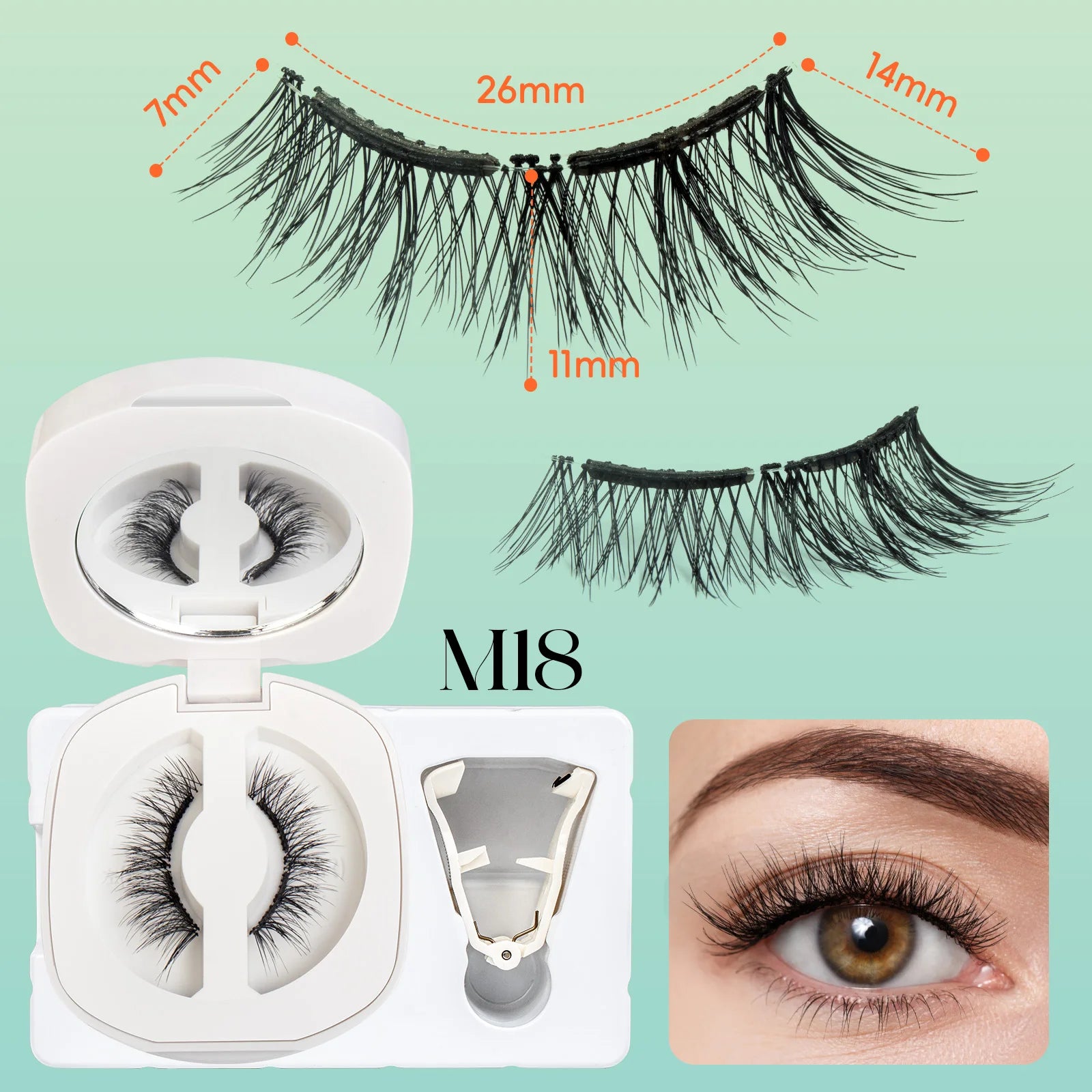 VYRILA Soft Magnetic Eyelashes Individual False Eyelashes Curly Lightweight Magnetic Lashes Kit Easy to Wear for Natural Look