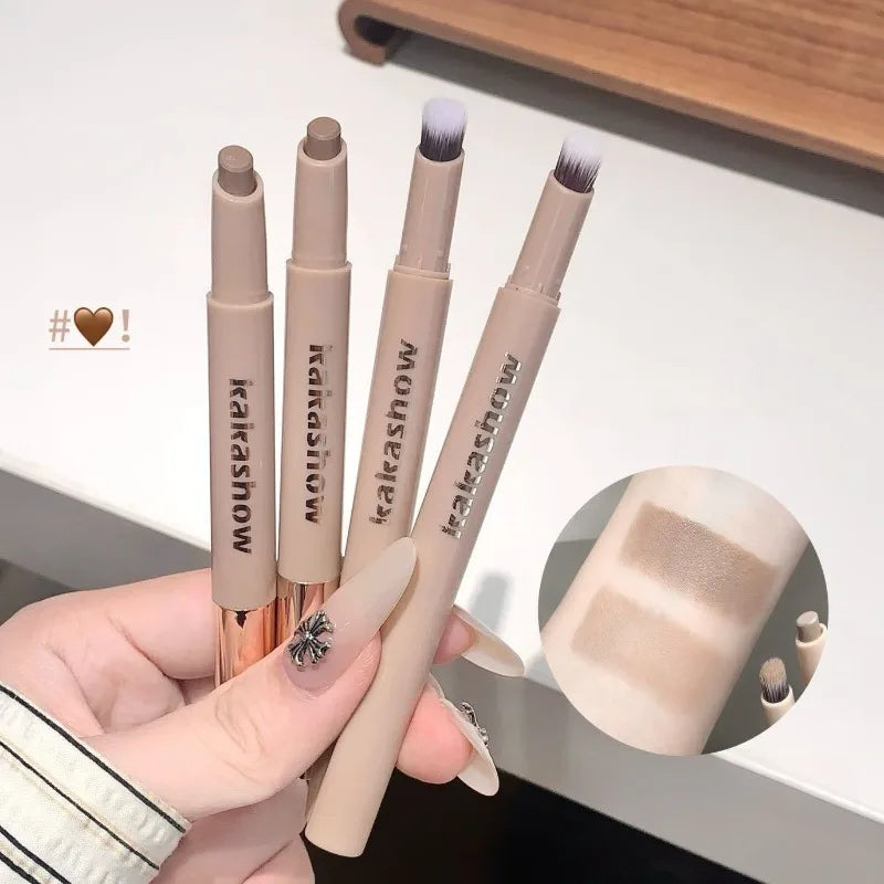 2in1 Contouring Stick with Brush Long Lasting Corrector Nose Shadow and 3D Face Contouring Neutral Bronzer Makeup Stick Cosmetic