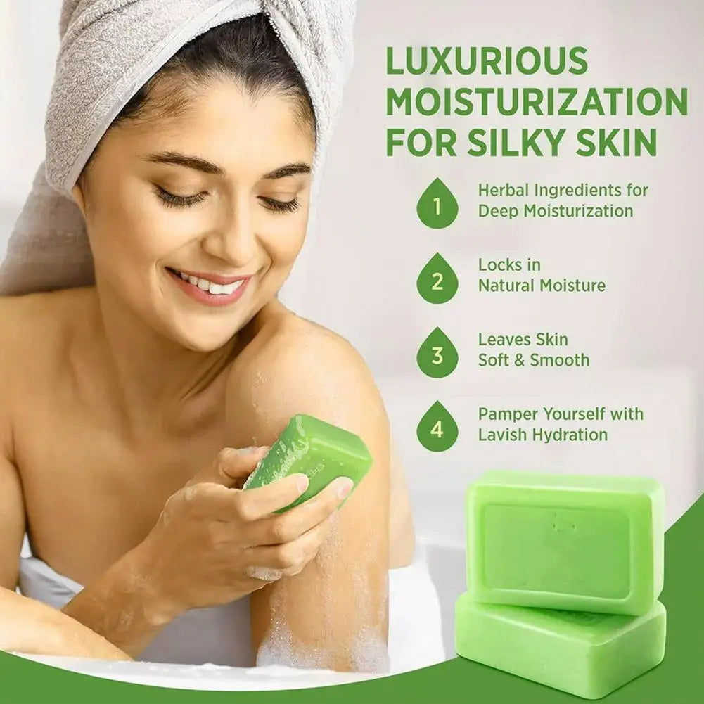 Green Tea Tree Soap, Soap Bar with Tea Tree Oil, Natural Soaps for Face Body Hand Skin Cleaning,Gentle Exfoliating Bar Soap