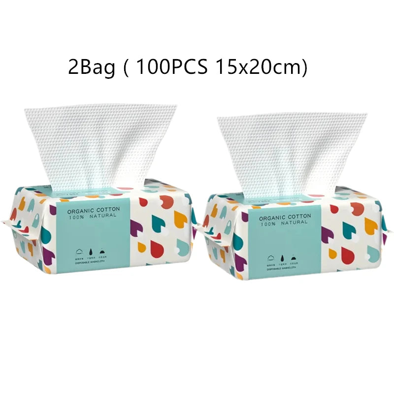 Disposable Washcloth Thick Face Towel Make Up Soft Removing Wipes Dry Cleanser Towelettes For Skin Care 100 Counts