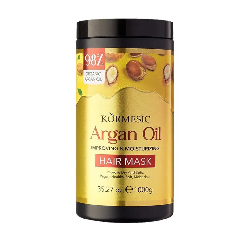 Argan Oil Hair Mask 1000ml Protein Straighten Repair Dry Frizzy Damaged Cream Pro Soft Smooth Shiny Deep Moisturizing Hair Care