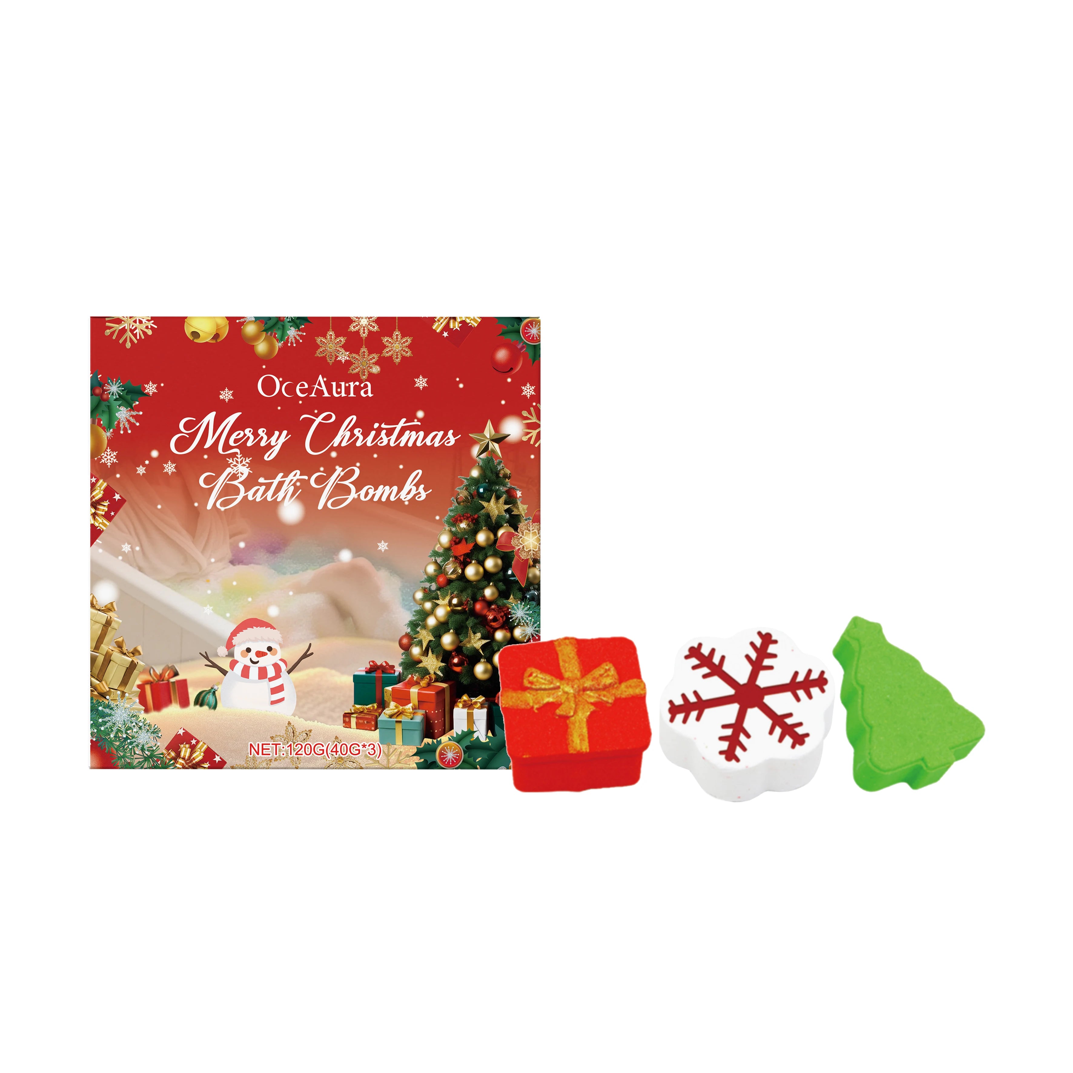 Soothing Body Christmas Bath Bomb Set Stress Relief Relaxation Exfoliation Moisturizing Aromatherapy Body Care Bath Bomb