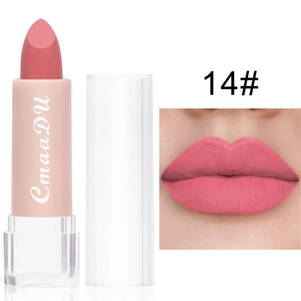 Matte Lipstick Bean Paste Pink Color Lips Makeup Waterproof Long Lasting Cosmetic Moisturizer Lip Stick 15 Color Daily Make Up