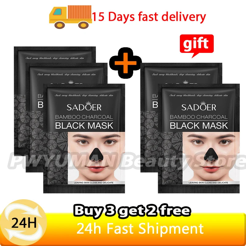 Blackhead Remover Mask Bamboo Charcoal Shrink Pores Acne Black Head Removal Cream Nose Cleansing Black Peel Off Masks Skin Care