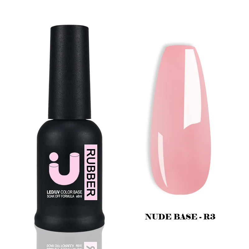 UNO JYJ Nude Rubber Base Gel Polish Semi-permanent Nail Polish UV Varnish Manicure Natural Nail Base Coat 7 Colors Basis Gellac