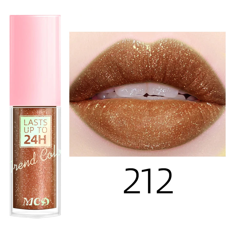 18 Colors Glitter 1pcs Lip Glaze Long Lasting Lip Gloss Waterproof Liquid Lipstick Makeup Lip Oil Lip Tint Moisturizing Lip Balm