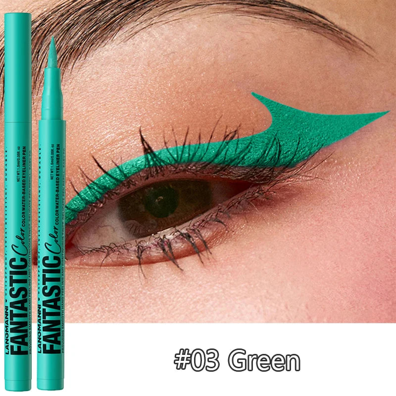 Matte Dark Purple Red Eye Liner Makeup White Liquid Eyeliner Quick-Drying Waterproof Eyeliner Pencil Long-Lasting 12 Color Eyes