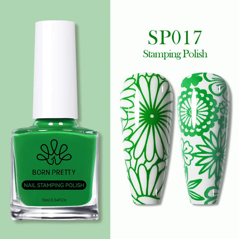 BORN PRETTY Nail Stamping Polish 12 Colors 10ML Air Dry Special Polish Manicure Print Nail Polish For Stamping Plates Nail Set