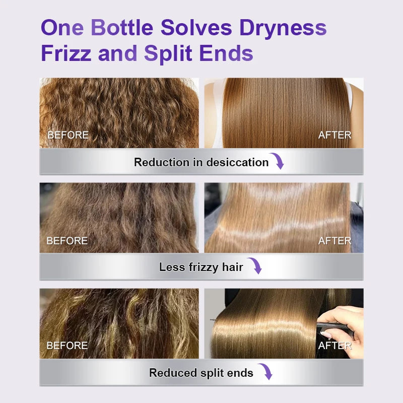 PURC Keratin Hair Treatment Leave-In Hair Mask Straightening Repair Damaged Frizz Smooth Shiny Hair Cream Hair Care Products