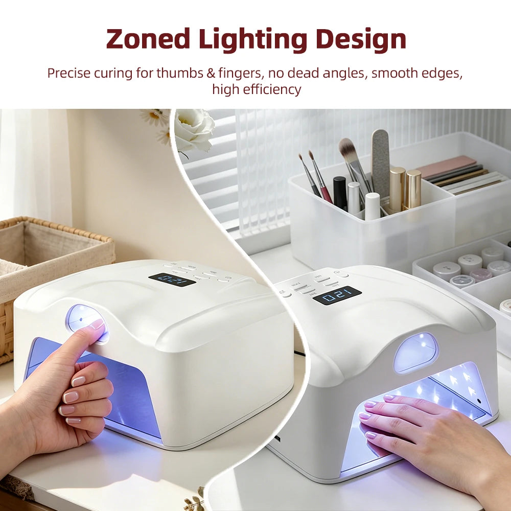 2 IN 1 Nail Lamp Single Toe Single Finger Gel Nail Curing Lamp Full Hand Fast Drying LED Light Nail Dryer Auto Sensor Dual Lamp