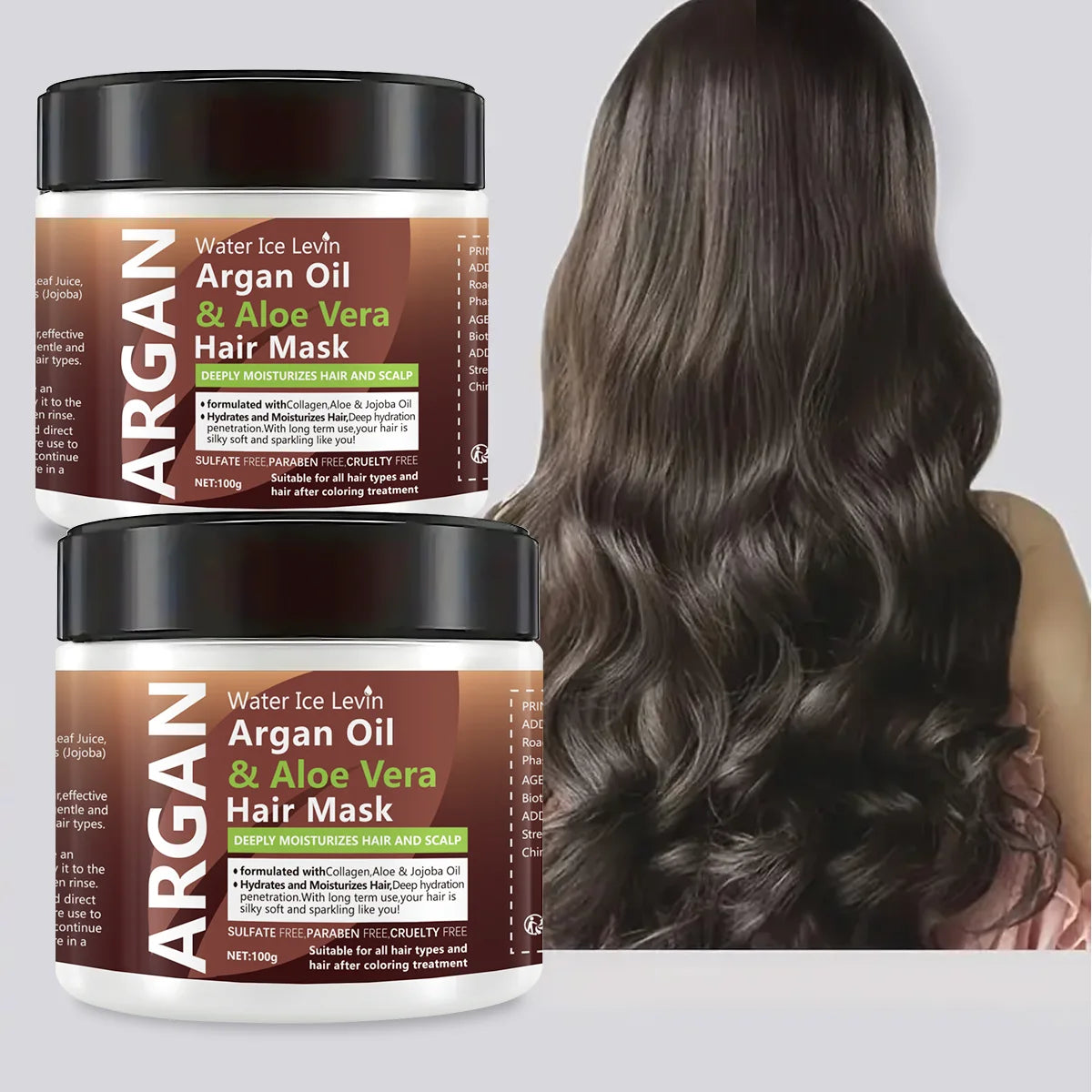 Argan Oil Aloe Vera Hair Mask Dual Oil Control Moisturizer Conditioner Soft Smooth Frizz Damaged Repair Revitalize Hair Care
