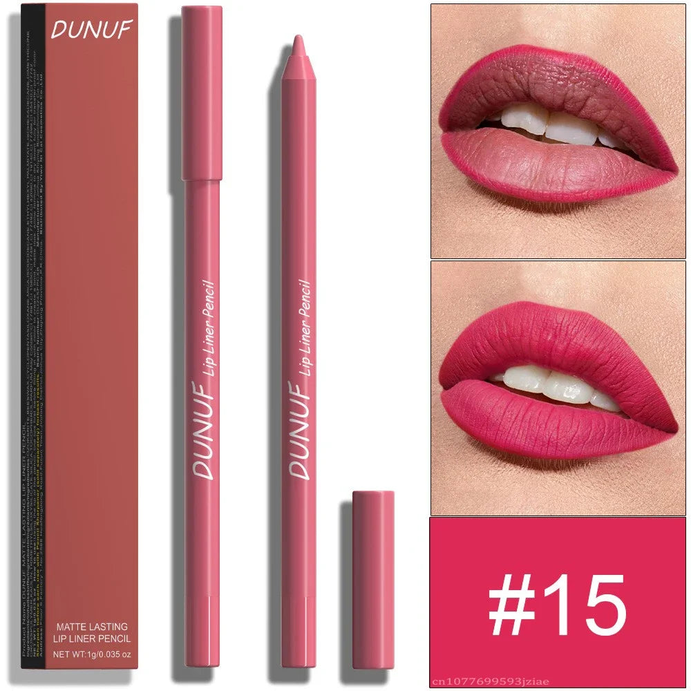 24 Colors Foaming Lipliner Durable Waterproof Soft Mist Lipstick Pen Gentle Pink Brown Purple Colors Matte Lip Contouring Pencil