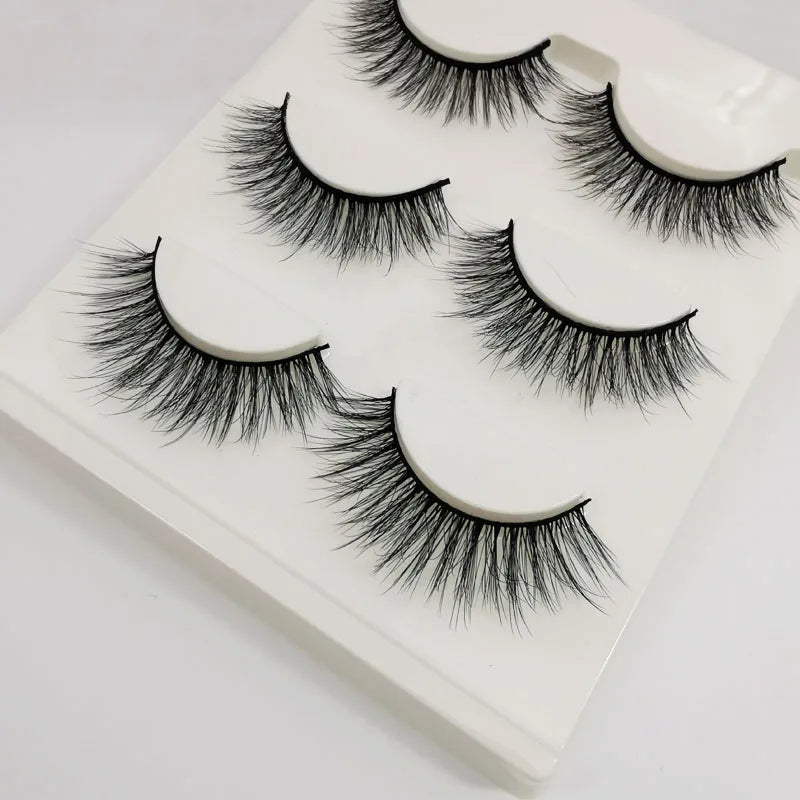 3/5 Pairs 3D Faux Mink Hair Soft Eyelashes Natural Thick Long False Eyelashes Dramatic Fake Lashes Handmade Eyelashes Faux Cils