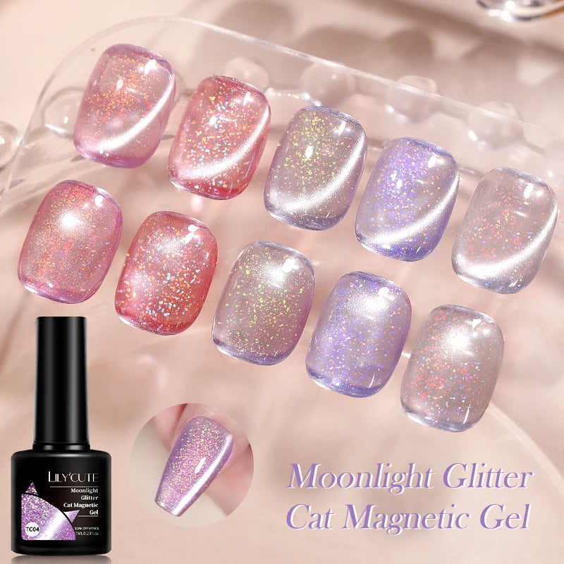 LILYCUTE 7ML Porcelain White Cat Magnetic Gel Nail Polish Water Light Semi Permanent Long Lasting Soak Off Nail Art Gel Varnish