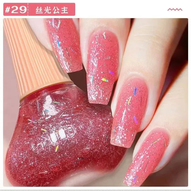 12ml  No-bake Quick Dry Nail Polish Shimmer Nail Polish Quick Dry No Peelable Long Lasting Nail Art Varnish 45 Colors