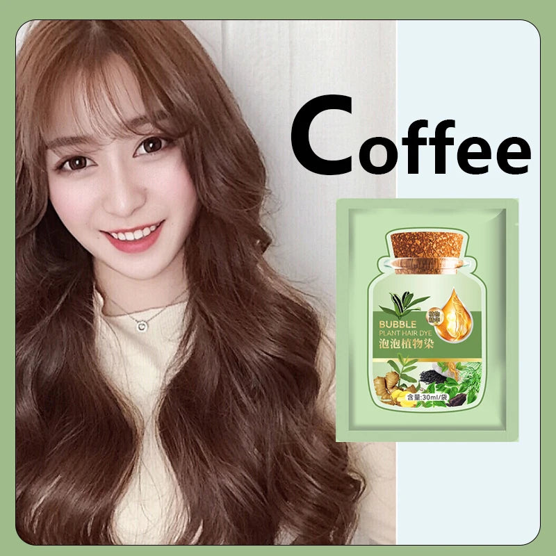 Pure Natural Herbal Hair Dye Shampoo 5 Minutes Change Hair Color Non-irritating Repair Gray White Fashion Hair Care Women Men