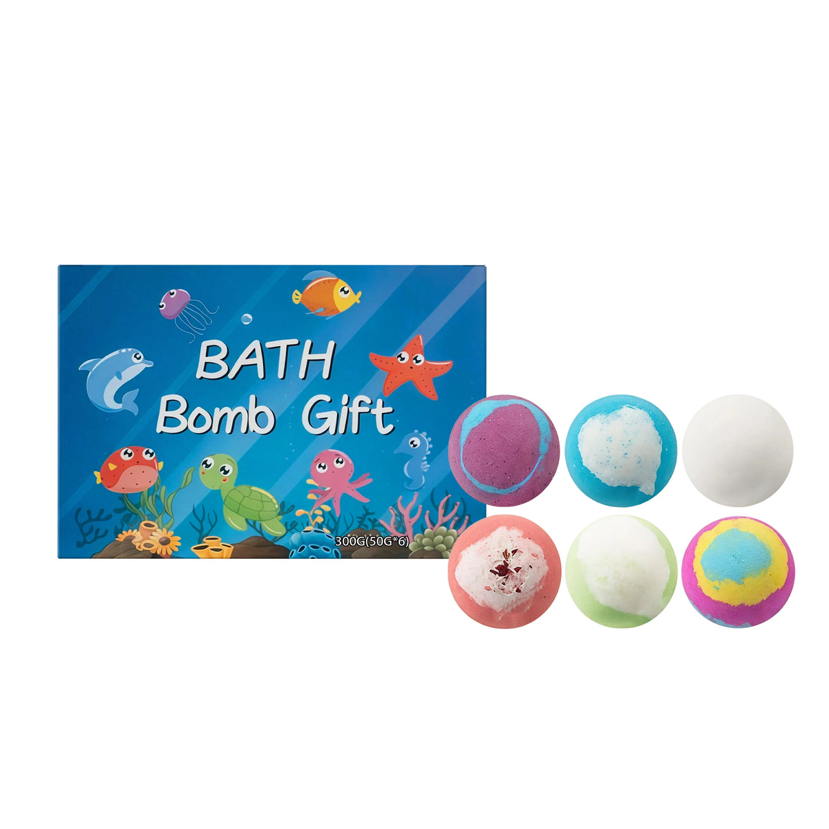 6-12PCS Bath Bombs Surprise Toy Inside Bath Bombs Natural Mega Bubbles Ocean Theme Skin Friendly Set Birthday Gift