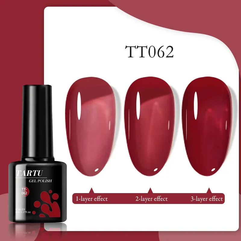 1PC 8ML Jelly Natural Gel Nail Translucent Black Pink Blue Purple Gel Polish UV/LED Soak Off Gel Polish for DIY Holiday Gift