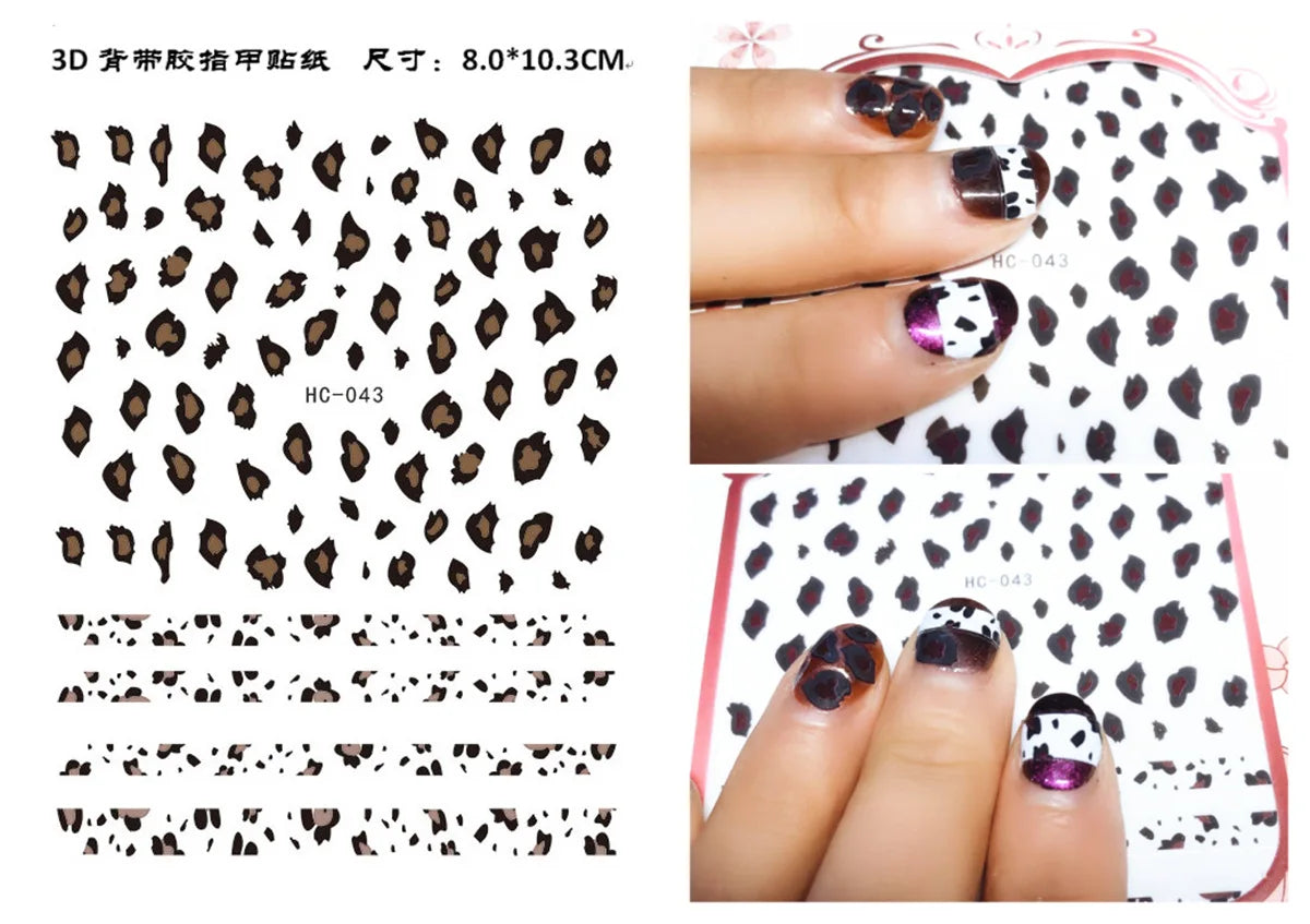 Press on Nails Tiger Symbol Nails Decals Design Fierce Wild Animal Leopard Decoration Manicure Stickers Nails Accessories Tools