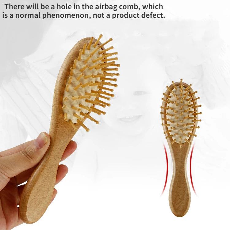 Wooden Baby Brush Wool Comb New Born Hair Brush Infant Head Massager Bath Brush Comb for Kids