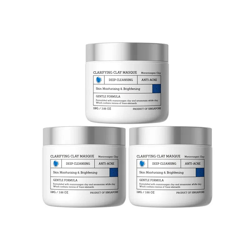 110g × 3 NING Clarifying Clay Mask – Triple-Action Deep Cleanser with Amino Acids, Oil Control & Gentle Pore Care