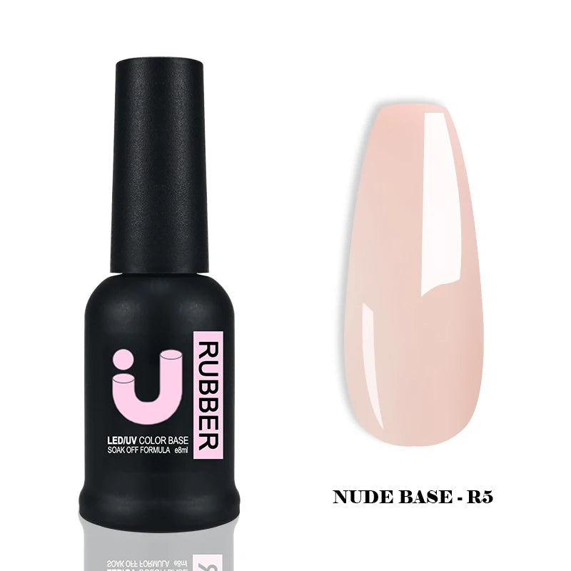 UNO JYJ Nude Rubber Base Gel Polish Semi-permanent Nail Polish UV Varnish Manicure Natural Nail Base Coat 7 Colors Basis Gellac