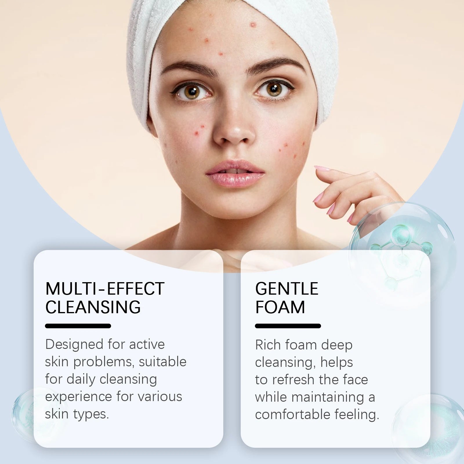 Salicylic Acid Facial Cleanser Acne Treatment Moisturizing Oil Control Skincare Face Wash Cleansing Pore Hydrating Skin Care