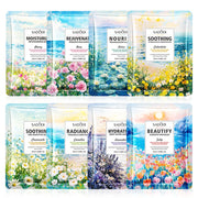 8pcs SADOER Flowers Facial Masks Moisturizing Hydrating Whitening Anti-Aging Face Mask Sheets Masks For Face Skin Care