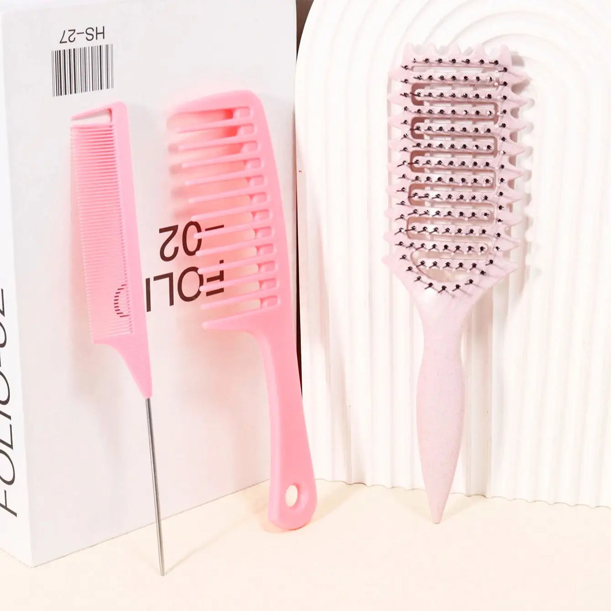 3pcs hair comb set, curly hair styling brush, pointed tail comb, wide tooth comb,Special for real hair wigs