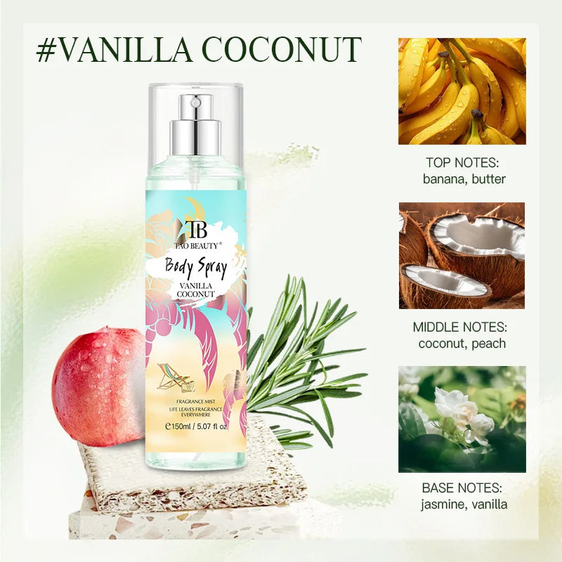 Vanilla Coconut Unisex Perfume Long-lasting Fragrance Mixed Floral Fruity Eau De Toilette 150ml Dating Deodorant Fragrance Spray