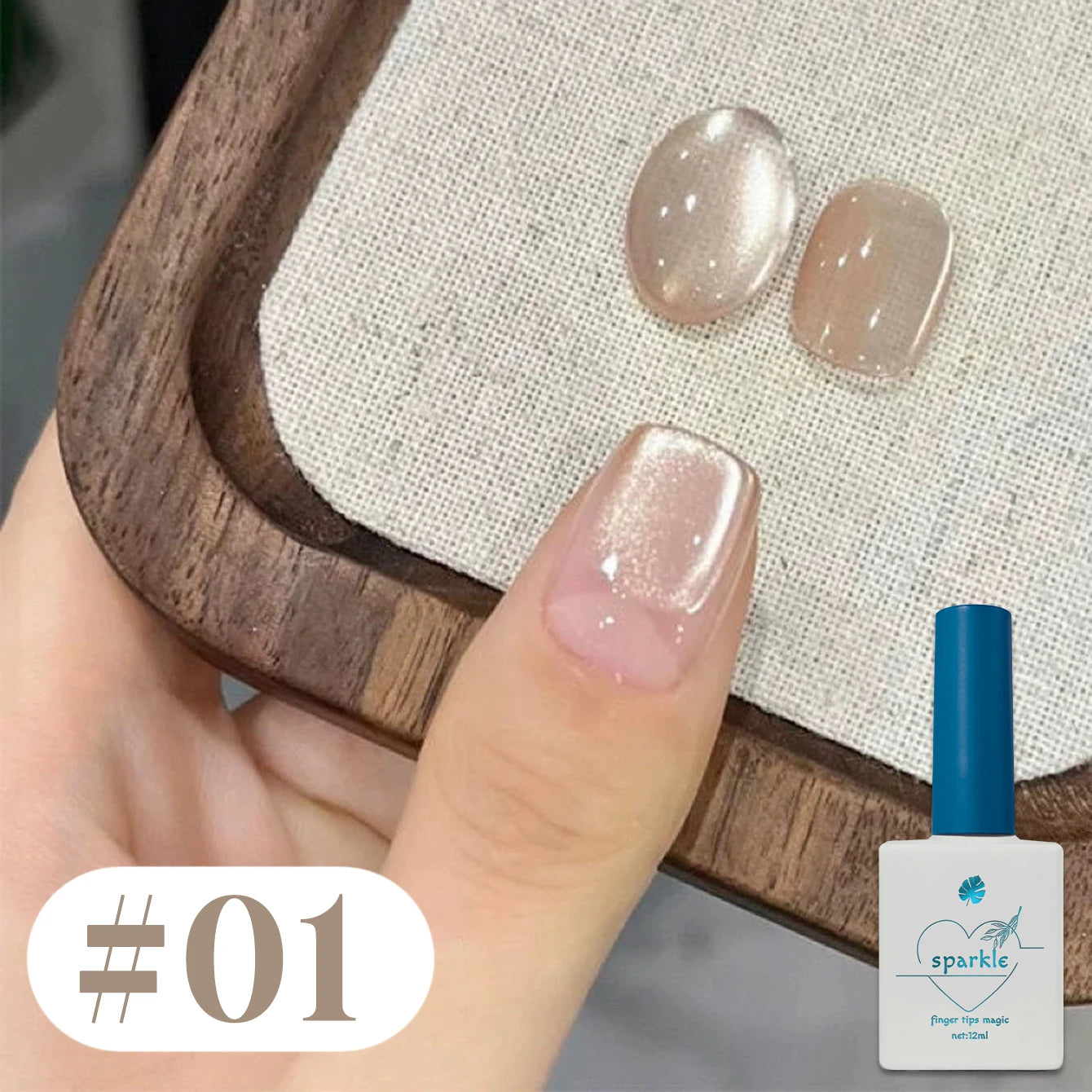 10PCS Romantic Pop Cat Eye Gel Nail Polish Popular White High Density Magnetic Powder Mirror Glass Bead Nail Gel Beauty Supplies