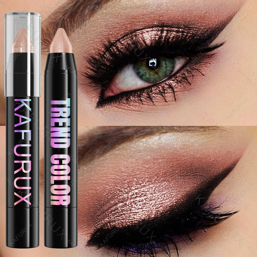 19 Colors Glitter Eye Shadow Pen Waterproof Metallic Matte Nude Eye Shadow Korean Makeup Gifts Purple Blue Brown Green Cosmetic