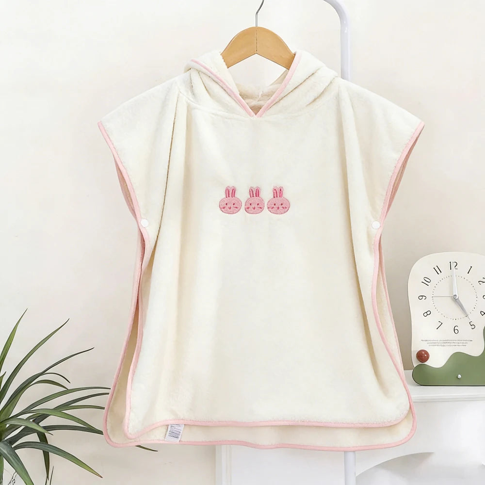 Baby Bath Towel Hooded Soft Coral Velvet Child Bathrobe Cute Cartoon Animal Warm Toddler Sleeping Swaddle Wrap Towel Blanket
