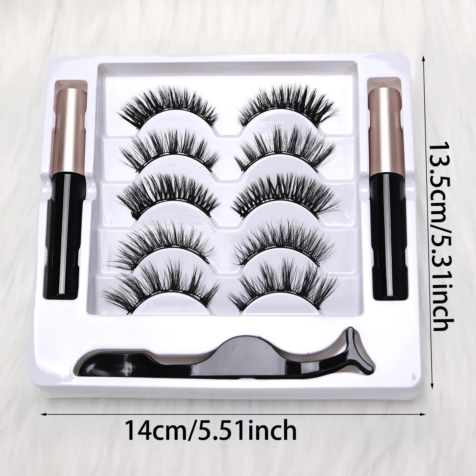 5 Pairs Magnetic Eyelashes Full Strip Set - No Glue Needed, False Lashes for Daily/Party Makeup